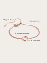 Delicate Curb Chain Charm Bracelet