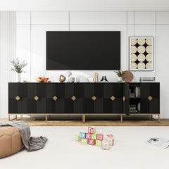 Sideboard Buffet Cabinet with Storage,Accent Storage Cabinet with Carved Textured