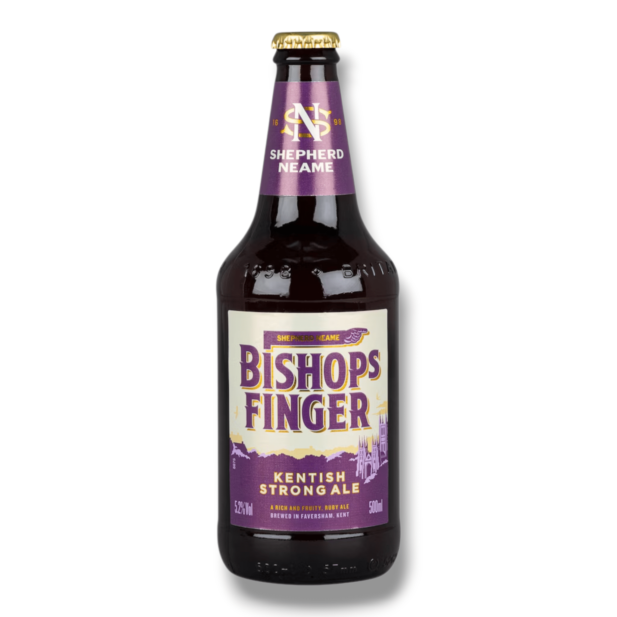 Shepherd Neame Bishops Finger Kentish Ale 0,5 l freigestellt, klassisches englisches Ale, 5,4 % Vol.