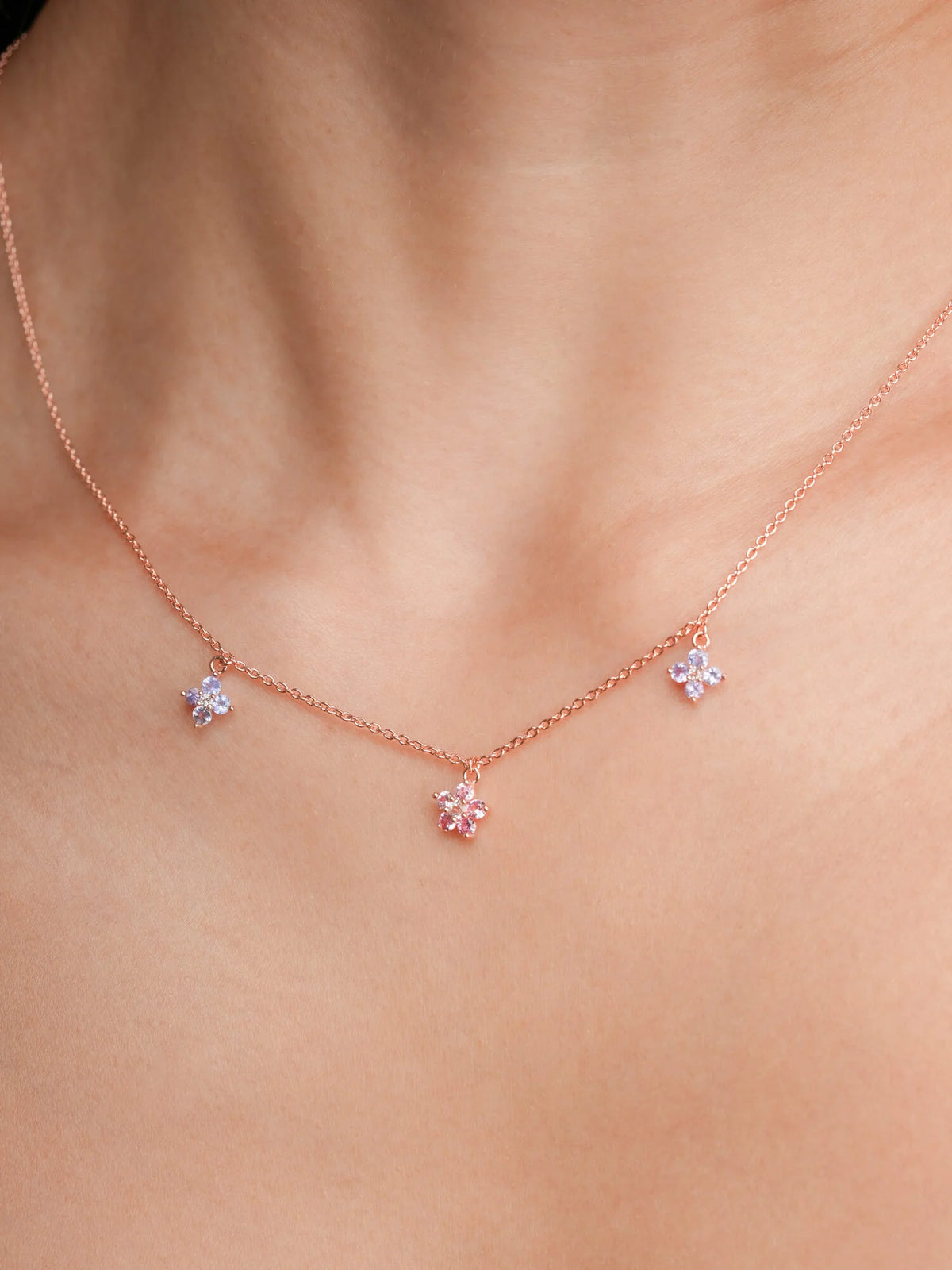 Triple Flower Necklace