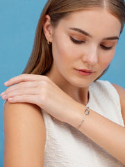 Paper Clip Style Charm Bracelet